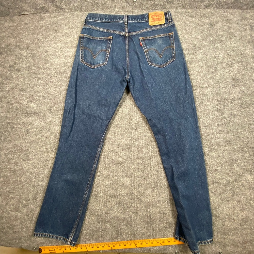 Levi Strauss‎ 505 Regular Fit Mens Jeans Blue Denim 36x34 (Fits 36x32)